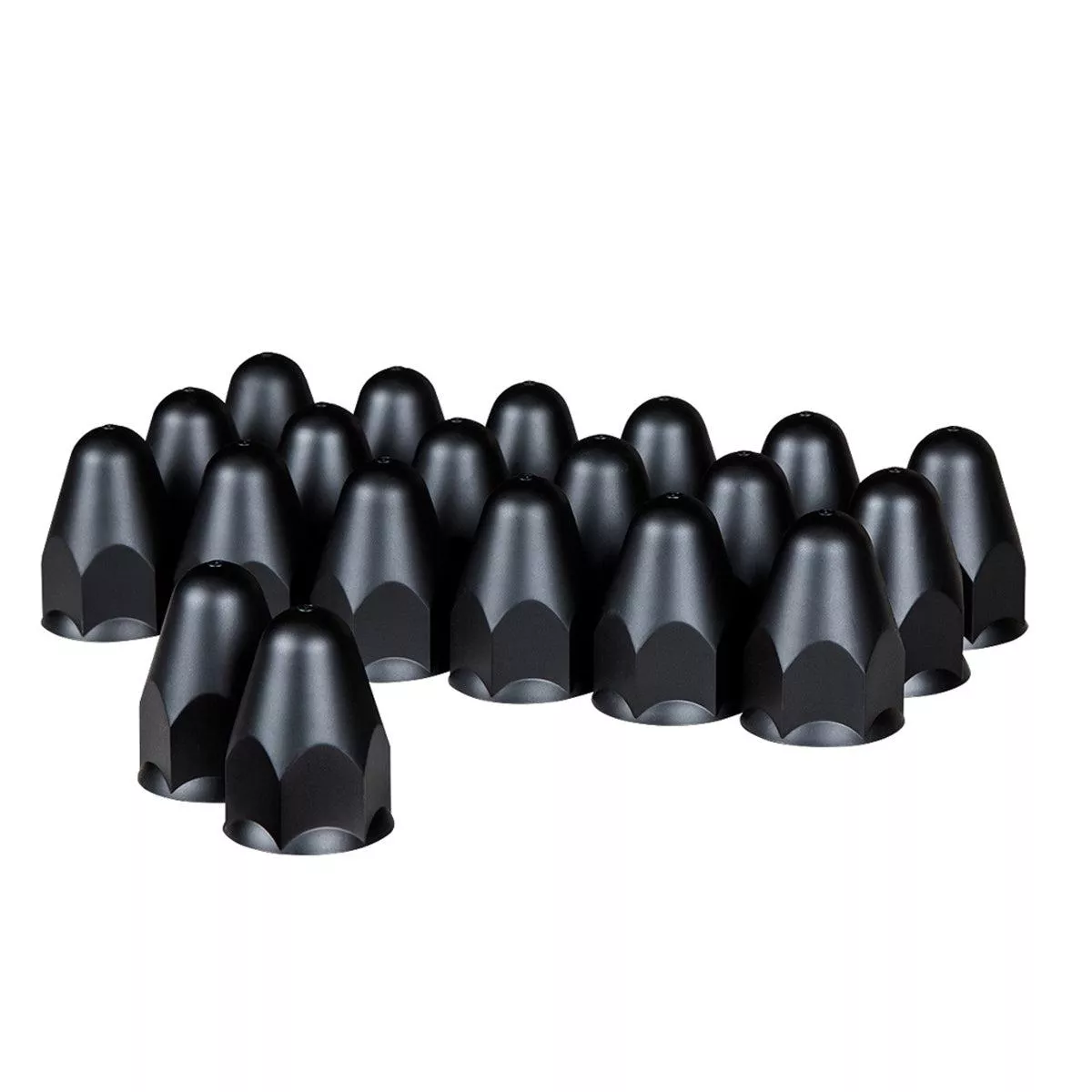 1-1/2″ X 2-3/4″ Matte Black Painted Plastic Bullet Nut Covers (Black) – Push-On (Individual, 20 or 60 Pack)