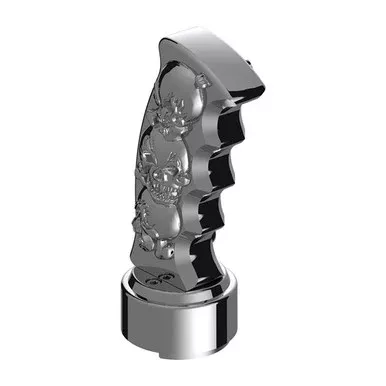 1/2 Inch -13 Thread-On Skulls Pistol Grip Gearshift Knob With 9/10 Speed Adapter