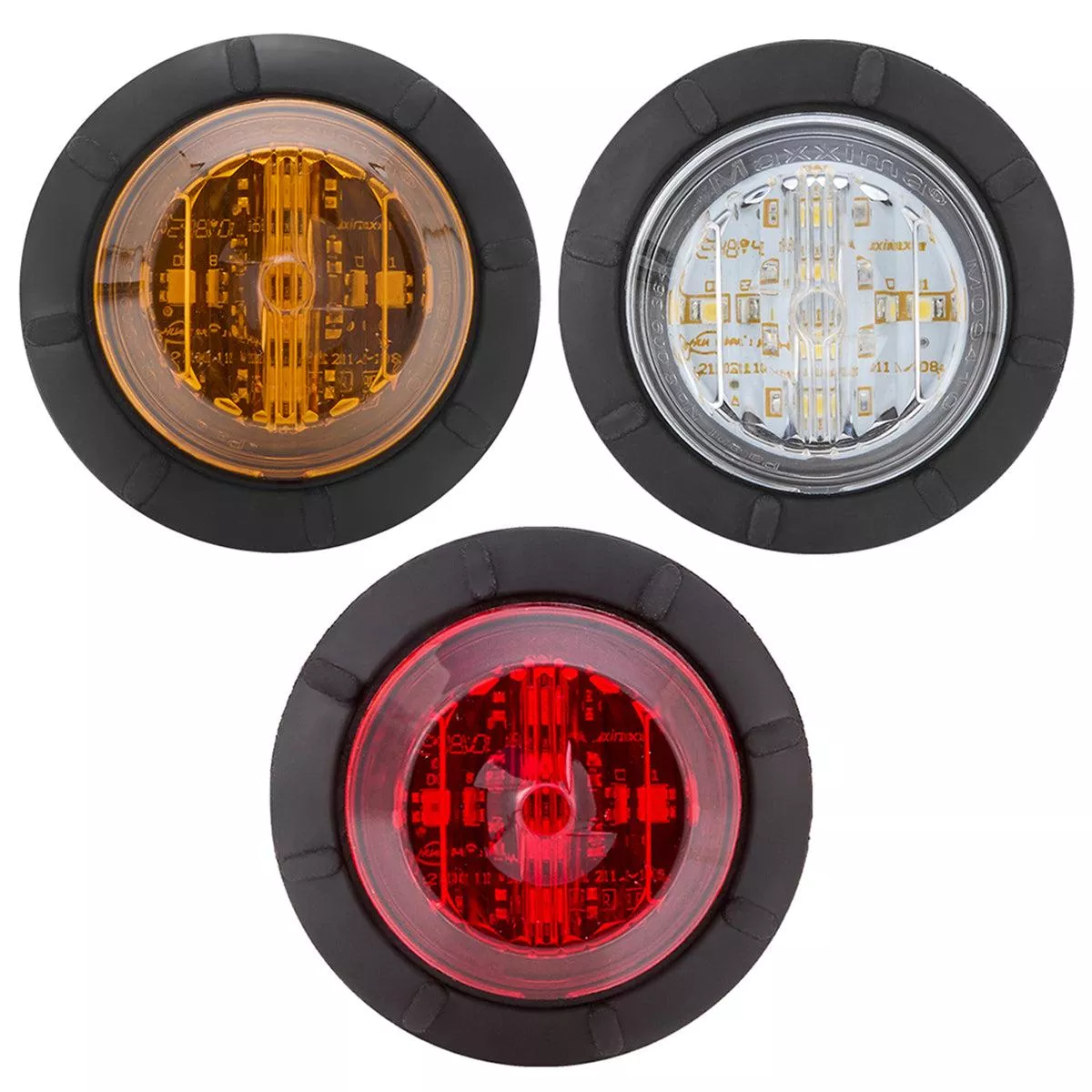 1.25″ Round P2/P3/PC2 Clearance Marker Light – Amber, Red or White LEDs (Amber, Red or Clear Lens) – 3/4″ Holes Required