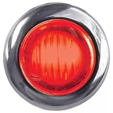 1 3/16 Inch OD 3 Diode Bulkhead Red LED Light W/ Chrome Bezel