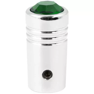 1 Inch Chrome Aluminum Toggle Switch With Green Jewel – Pair For Kenworth / Freightliner