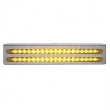 12.75 Inch Stainless Light Bracket With Two 19 LED 12 Inch Light Bars Amber LED Clear Lens