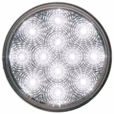 12 LED 4 Inch Reflector Aux. Utility Rnd Light – White LED / Clear Lens