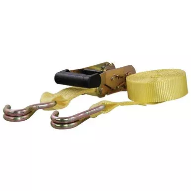 14 Foot Yellow Cargo Strap W/ Zinc-Plated J-Hooks – 5,000 Lbs. Break Strength