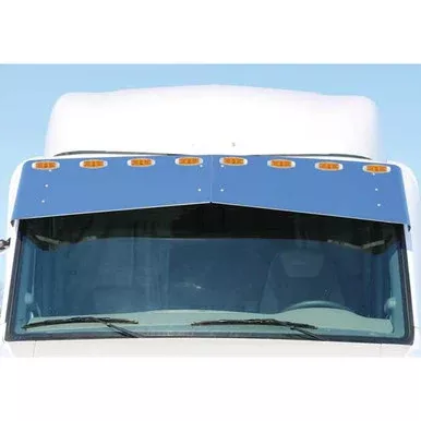 15.5 Inch 304 Stainless Steel Drop Visor W/ Light Options For Peterbilt 567, 579