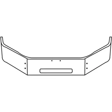 16 Inch Chrome SBA Bumper, 10 Gauge W/ Tow Hole For Peterbilt 335 2006-Newer