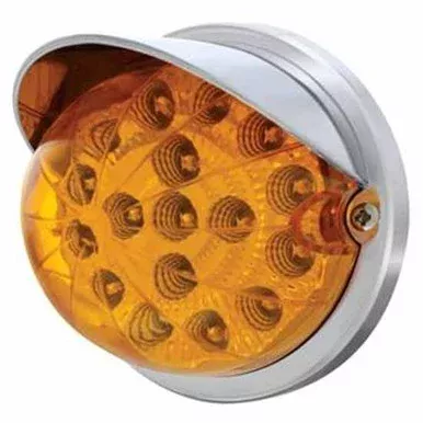 17 LED Watermelon Clear Reflector Flush Mount Kit W/ Visor – Amber LED/Amber Lens