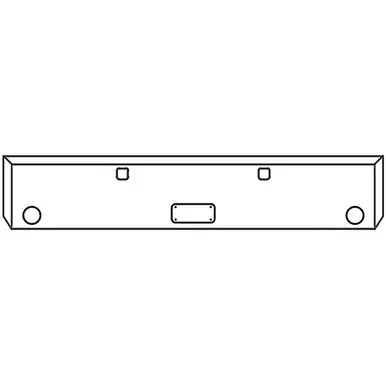 20 Inch Chrome Mitered End Roadrunner Bumper W/ Tow Holes, UST Mounting Plates For Peterbilt 389