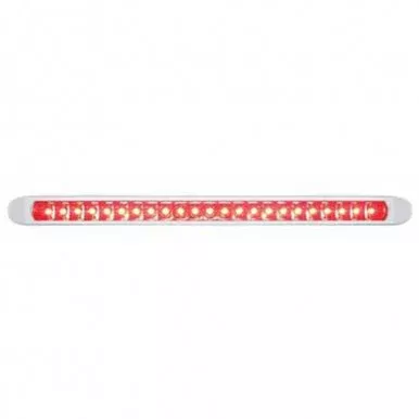 23 LED 17-1/4 Inch Reflector Stop. Turn And Tail Light Bar W/ Bezel – Red LED/ Red Lens