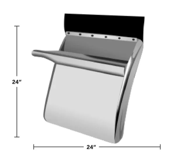 24 Inch Quarter Fenders w/Triangle Mounts Stainless Steel
