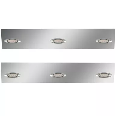 25.75 Inch 430 S.S. Angle-Under Cab Panels W/ 6 M1 Amber/Clear LEDs For International 9900i/ix