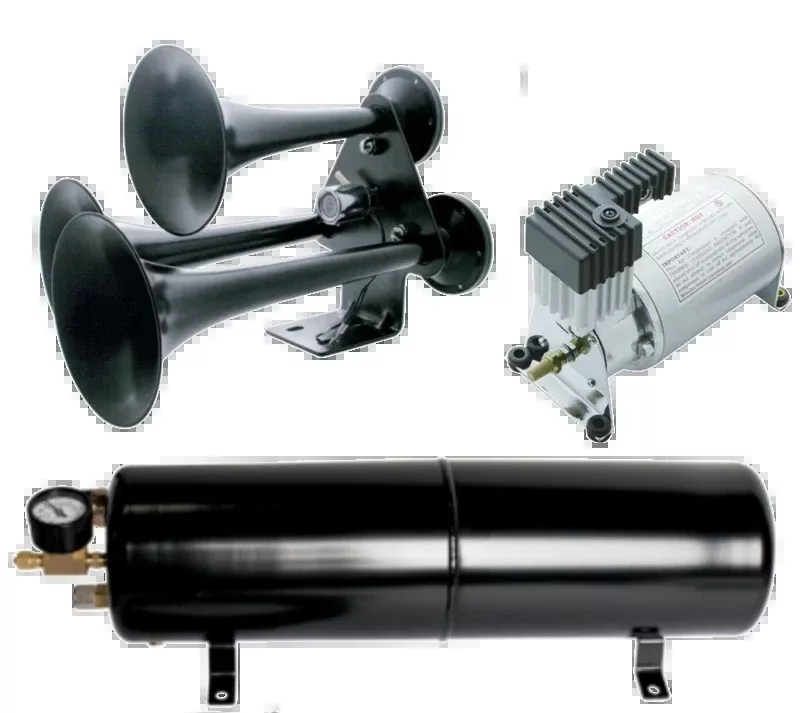3 Trumpet Black Train Horn Bundle