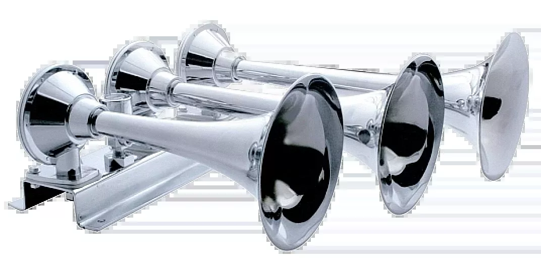 3 Trumpet Horizontal Chrome Train Horn