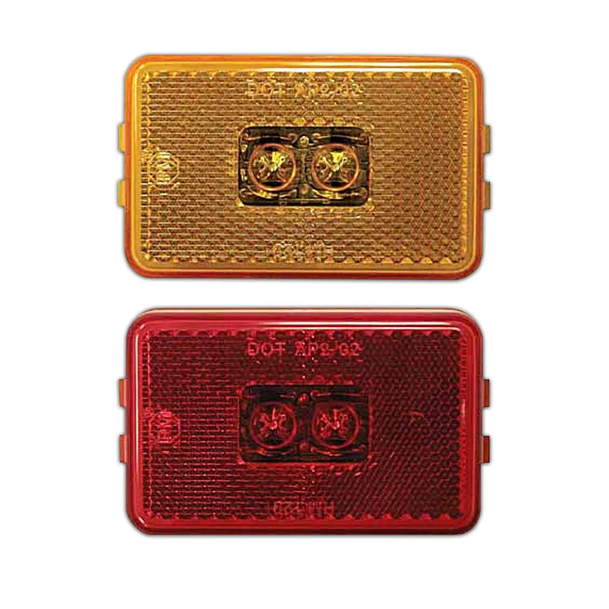 3″ x 1.96″ Amber or Red LED Marker/Clearance P2 Rectangular Reflex Light