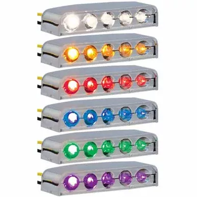 5 Diode LED Chrome Plastic Step Light