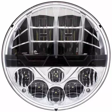 7 Inch Round High Power LED Headlight With 500 Lumen Low Beam, 950 Lumen High Beam