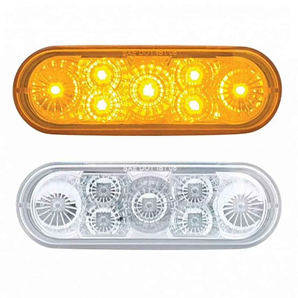 7 LED 6″ Oval Reflector Turn Signal Light – Amber LEDs (Amber or Clear Lens)