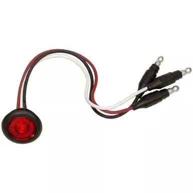 .75 Inch LED Dual Function Bulkhead Light W/ Grommet – Red LED / Red Lens