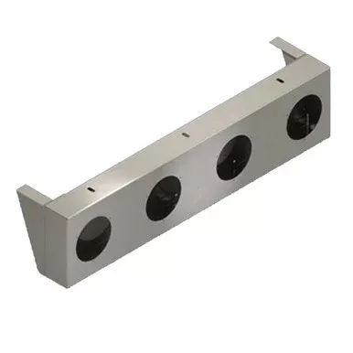 Aluminum Rear Center Panel W/ 4 Inch Round Light Holes