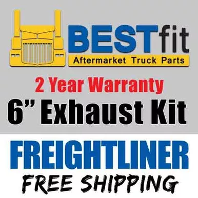 BESTfit 6-5 Inch Chrome Exhaust Kit With Original Style Elbows For Freightliner Coronado