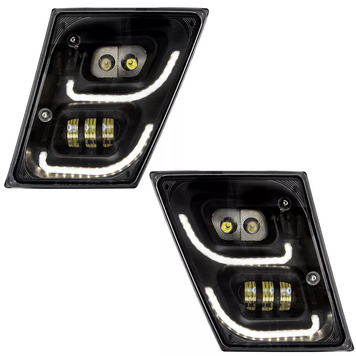 “Blackout” High Power LED Fog Light With LED DRL & Position Light For 2003-2017 Volvo VN/VNL (Driver or Passenger)