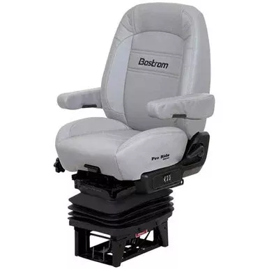 Bostrom Gray Ultra-Leather Proride Standard Base Mid Back Seat W/ Dual Armrests
