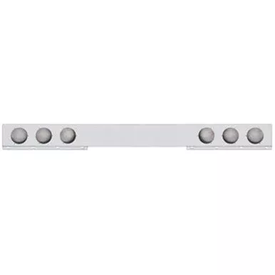 Chrome 94 Inch Rear Light Bar W/ Six 4 Inch Round Cutouts For Lights