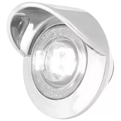 Chrome Mini Dual Function LED Light W/ Visor & Nut, 1.25 Inch, 12 V