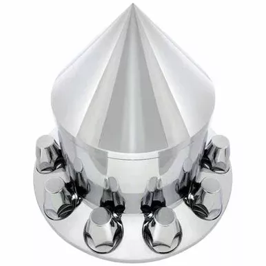 Chrome Spike Rear Axle Cover With 33MM Thread-On Nut Covers