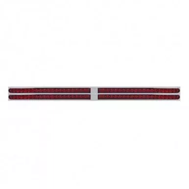 Chrome Top Mud Flap Plate Four 19 LED 24 Inch Reflector Light Bars Red LED