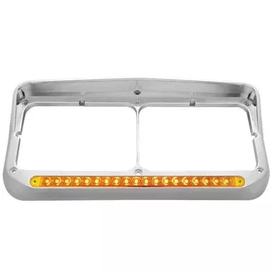 Dual Square Headlight Bezel W/ Signal Bar
