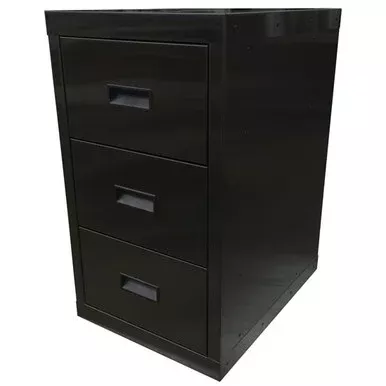 Gloss Black 21 Inch Tall 3 Drawer Storage System