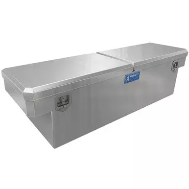 Merritt Aluminum Extra Deep Crossbody Box, 16 X 20 X 60 In, Double Doors, No Coating For Mid-Size Truck