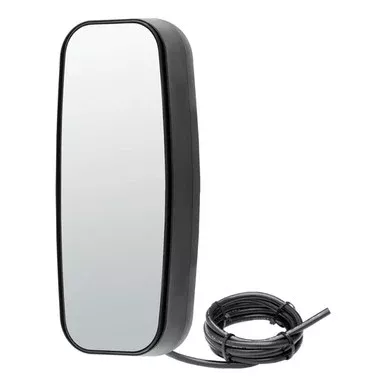 Motorized Single Vision Flat Glass Mirror Head Black Plastic Heated And Lighted