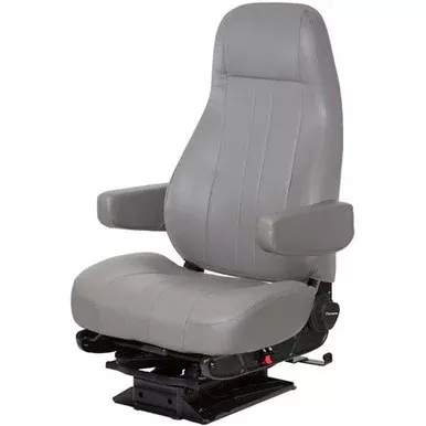 National Seating Captain Lo Base High Back Seat W/ Dual Armrests – Gray Vinyl