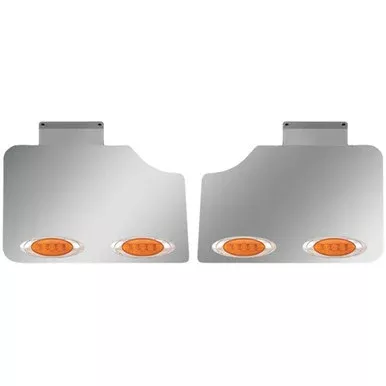 Peterbilt 388, 389 Fender Guards With LED Light Options – Stainless Steel By Phoenix Design
