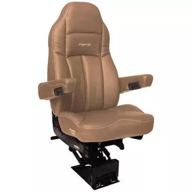 Seats Inc. Legacy Silver Seat W/ High Back, STD Base, Armrests – DuraLeather Brown