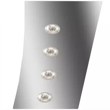 Stainless Steel 3 Inch Width Cowl W/ 4 Clear P3 Led For Peterbilt 389