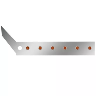 Stainless Steel Cab Panels W/ 24 Amber Bullseye LEDs For International ProStar W/ Heater Plug