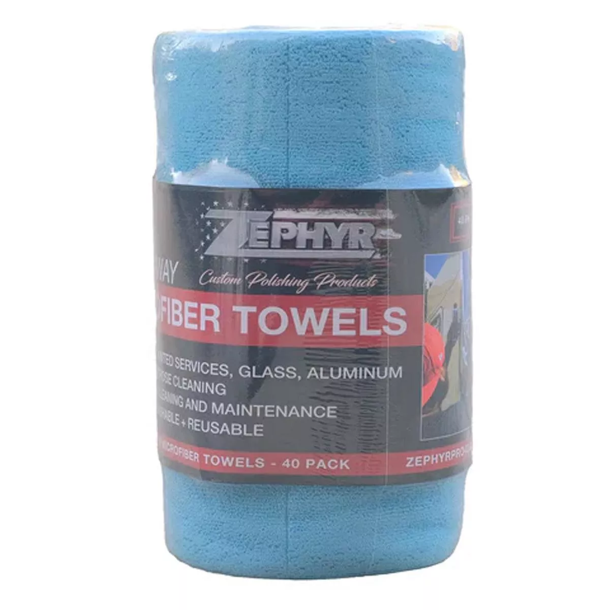 Zephyr Polishes – Tear-Away Super Shine Microfiber Towel Roll (40 ct. per roll)